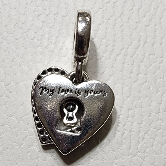 Pandora Red Heart & Keyhole Double Dangle Charm - Picture 7 of 10